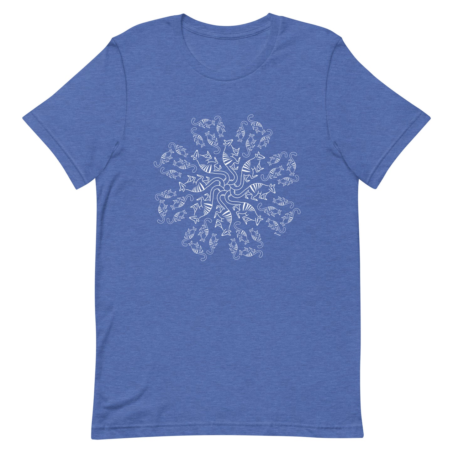 Numbat mandela Australian designed tshirt rich blue heather